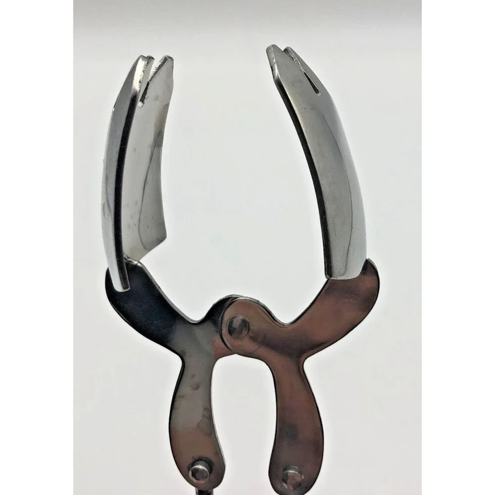Pottery Barn Aston Ice Tongs Silver Bar Tool Barware w/Box
